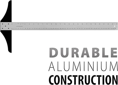 Miniatura 9 de Ludwig Precision Cuadrado en T estándar de 18 pulgadas y 24 pulgadas para arte, enmarcar y dibujar, pulgadas (paquete de 2), plateado, 2 unidades