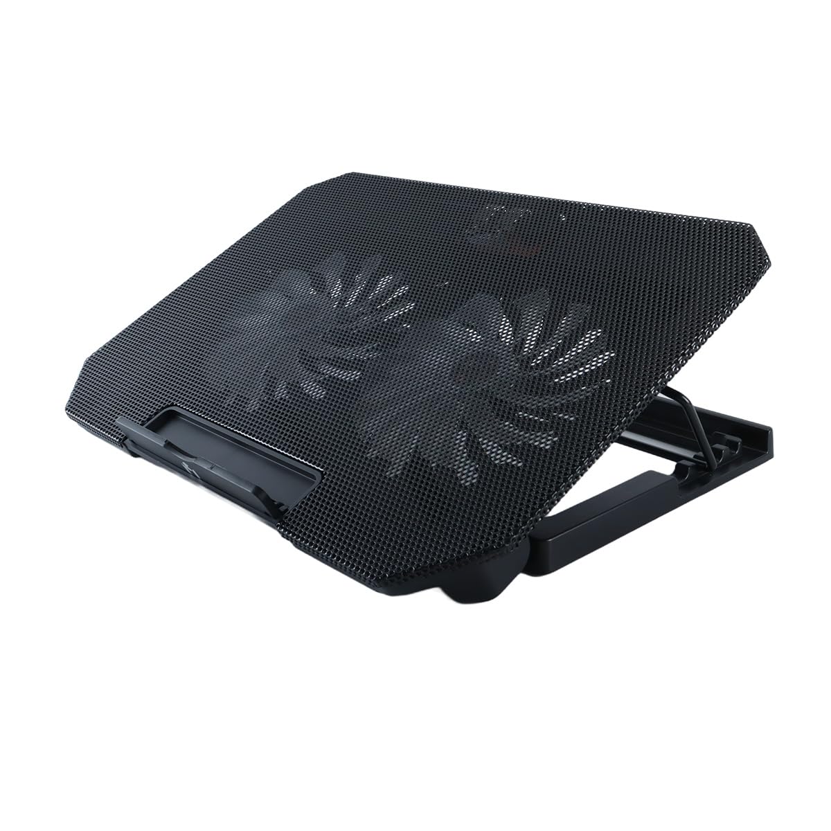 Base Refrigeradora Para Portátiles De 12 a 17 Pulgadas Con Soporte Ajustable En 4 Alturas, 2 Ventiladores Silenciosos, 2 Puertos USB Y Enfriamiento Rápido.