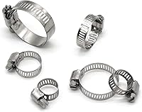 Vista 3 de Abrazadera de manguera, paquete de 25 abrazaderas de manguera de línea de combustible de engranaje helicoidal de acero inoxidable, 0.512-0.748 in