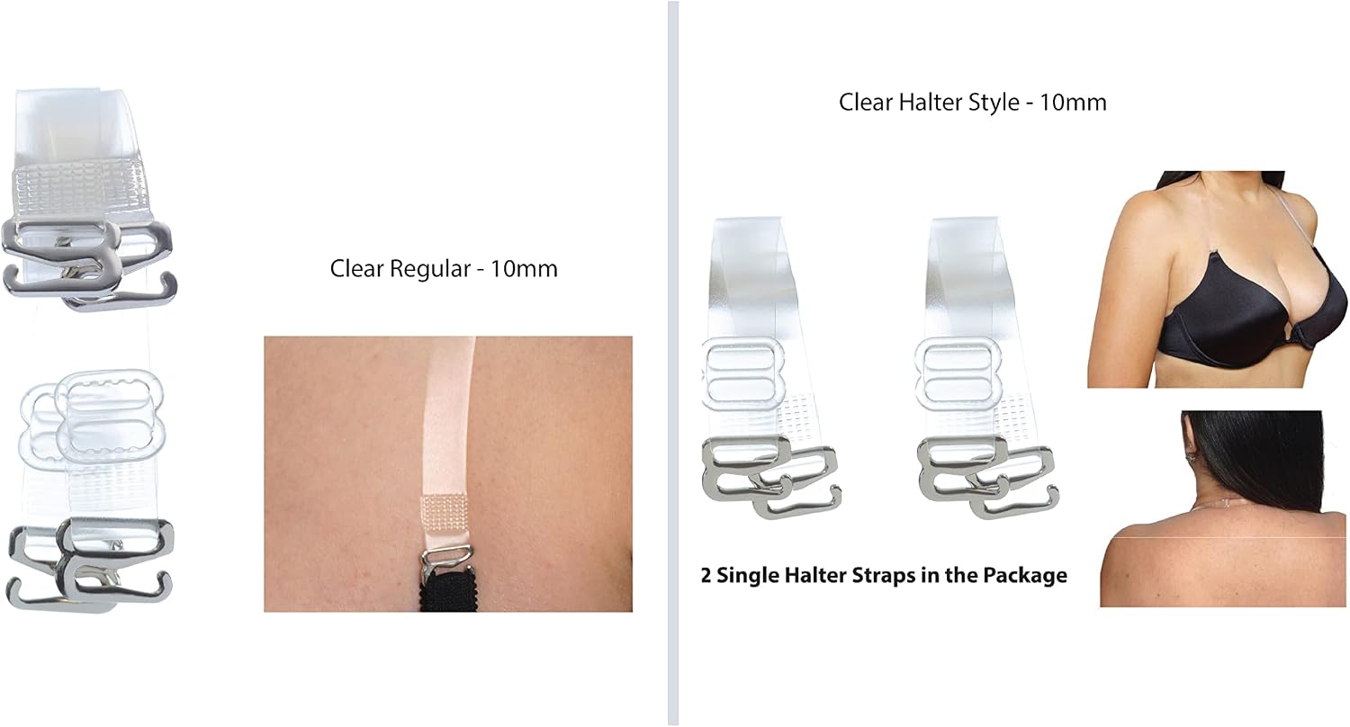 DIVA'S Clear Bra Straps Adjustable Multiple Sizes