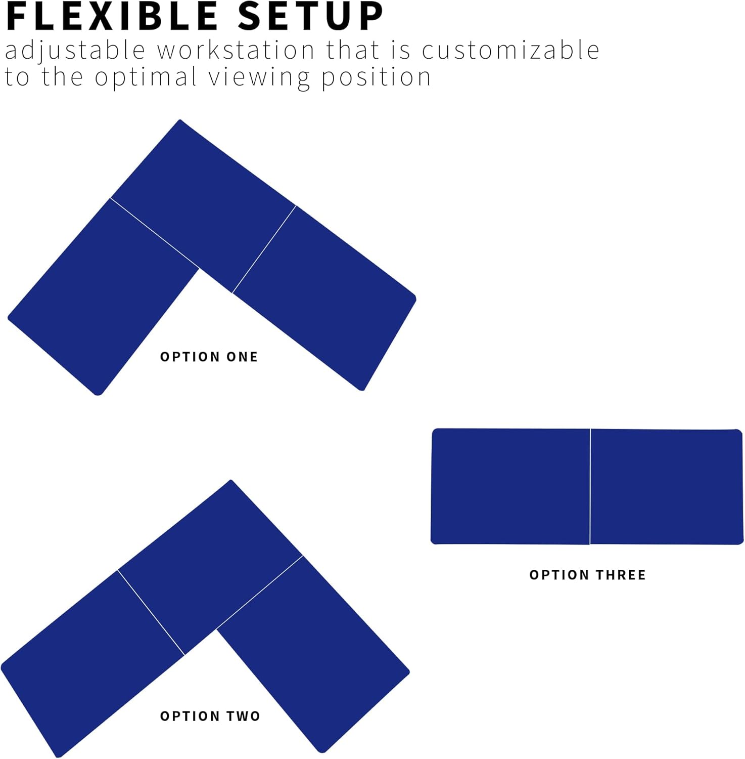 VIVO Electric Height Adjustable 63 x 55 inch Corner Stand Up Desk, Black 3 Part Table Top, Black Frame, L-Shaped Standing Workstation, DESK-E3CTB : Office Products