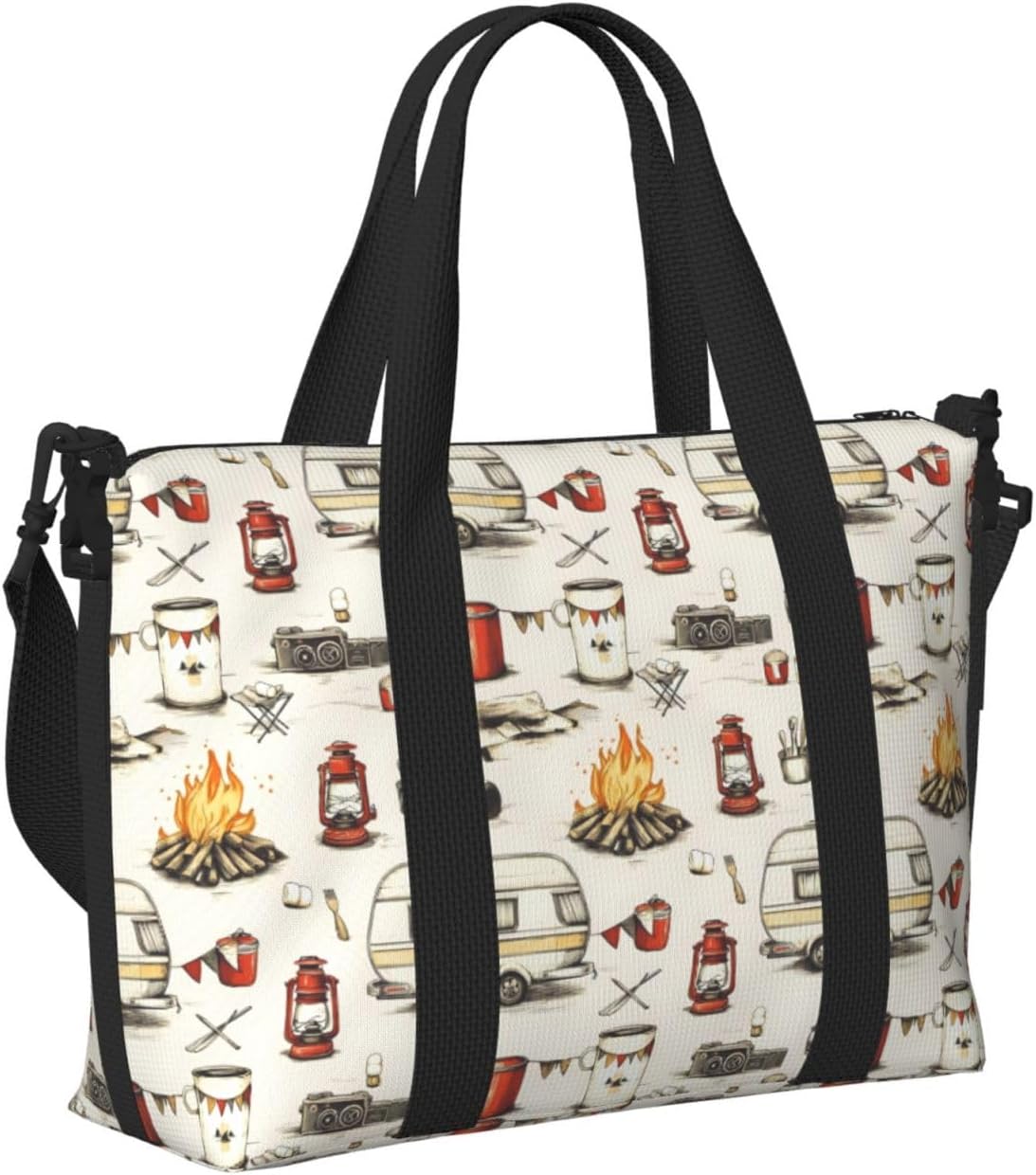 Camping Car Tools Print Travel Duffle Bags for Women, Personal Item Overnight Weekender Sport Carry On Gym Bag for Men Women