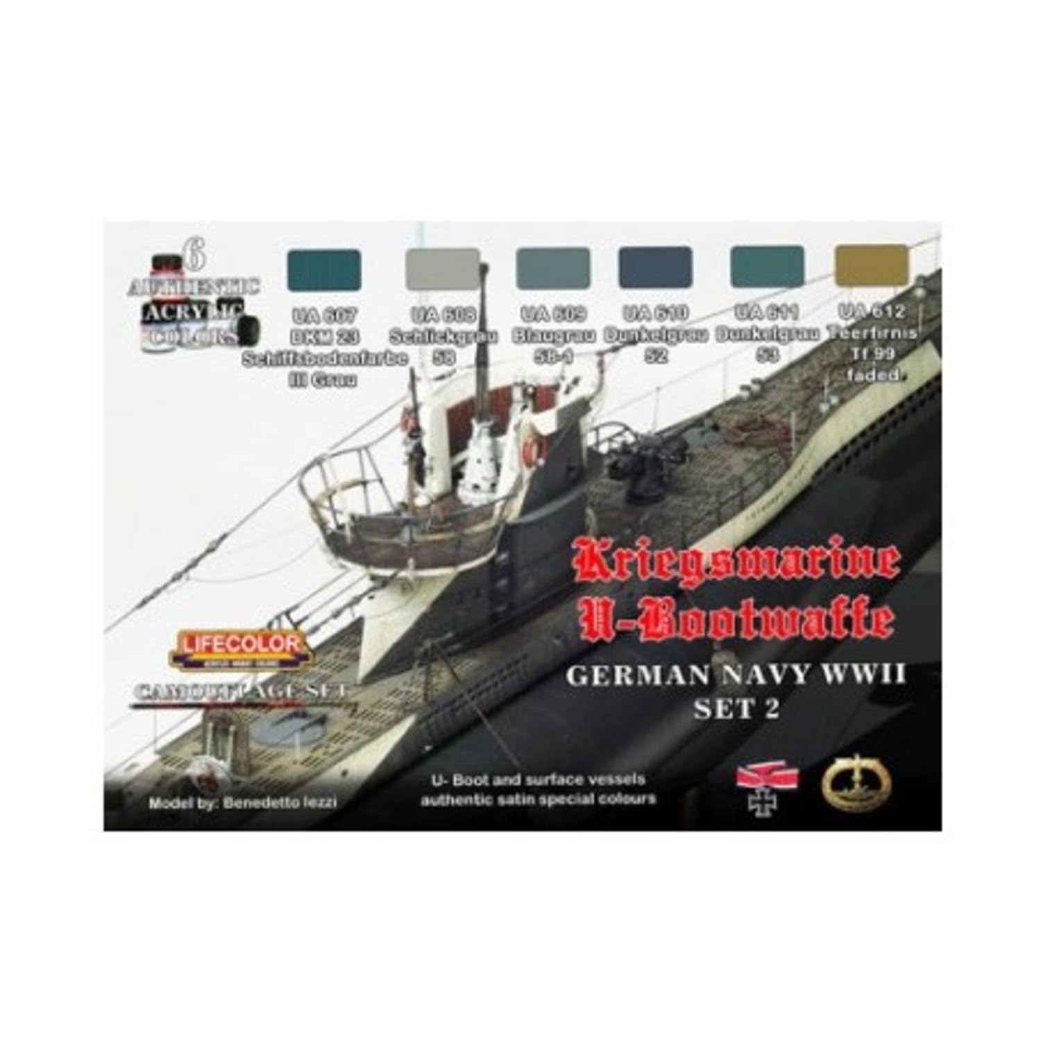 Lifecolor Navy Blue German Wwii Kriegsmarine Set 2 (22Ml X 6) # Lc-Cs12