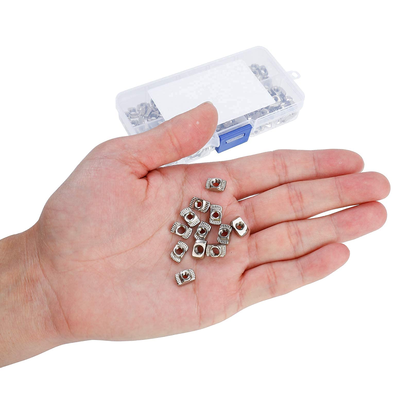 184 Pezzi T Dadi a T M3 M4 M5 T-Slot Dadi Assortiti Kit in Acciaio al Carbonio Nichelato con 4 Chiavi a brugola per 20 Serie Profilo in Alluminio