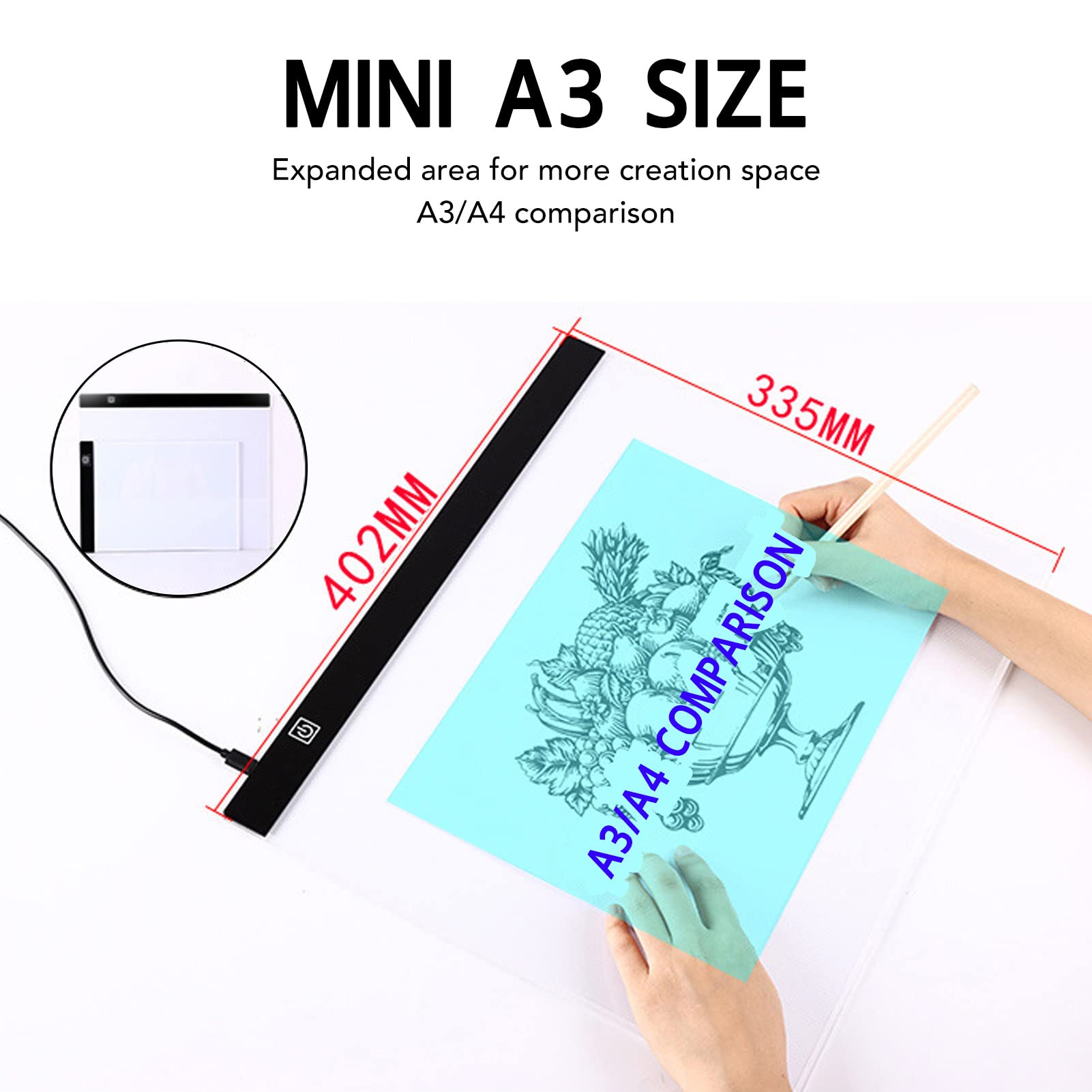 A3 Tracing Light Box Large Drawing Pad, Ultra-Thin Brunei
