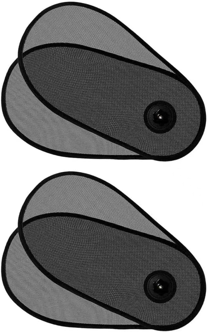 2 PCS Rotatable Car Side Window Sun Shades, Heat & Glare Protection Visor with Suction Cups, Breathable Mesh Shield for Driver & Passenger Windows, Foldable Cover for Most Cars (Black)