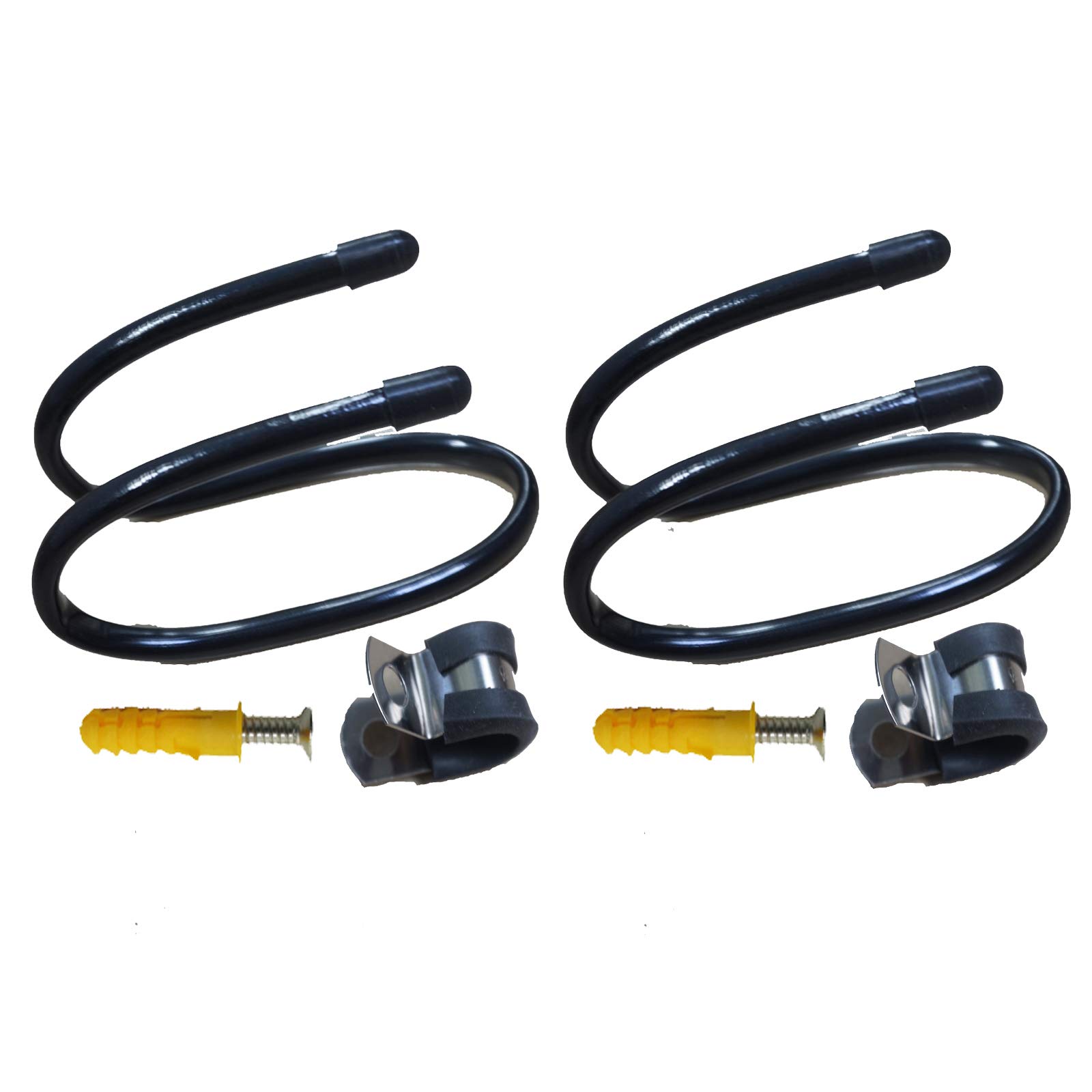 AUXPhome Rack with Adjustable Hooks Equipment Organizer Storage — W Claw Wall Mount Football Holder Ball Display Rack for Helmet, Gloves, Coats, Hats/Metal and Silicone Rubber Black Finish. Pack 2