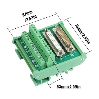 DB25 Male&Female DIN Rail Mount Interface Module, D-Sub 25-pin Breakout Board