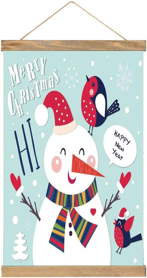 Amazon 掛け軸 日本 和風 和柄 クリスマス 陽気なメリークリスマスイラスト鳥と雪だるま楽しい冬のお祝い アートポスター インテリア 日本 部屋飾り 壁飾り 装飾画おしゃれ 33 X 52 Cm ブルーホワイト アートフレーム ポスター オンライン通販