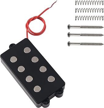 1Pcs Yootones Noiseless Good Balance 4 String Bass Guitar Pickup Compatible with Bass Guitar(Black)