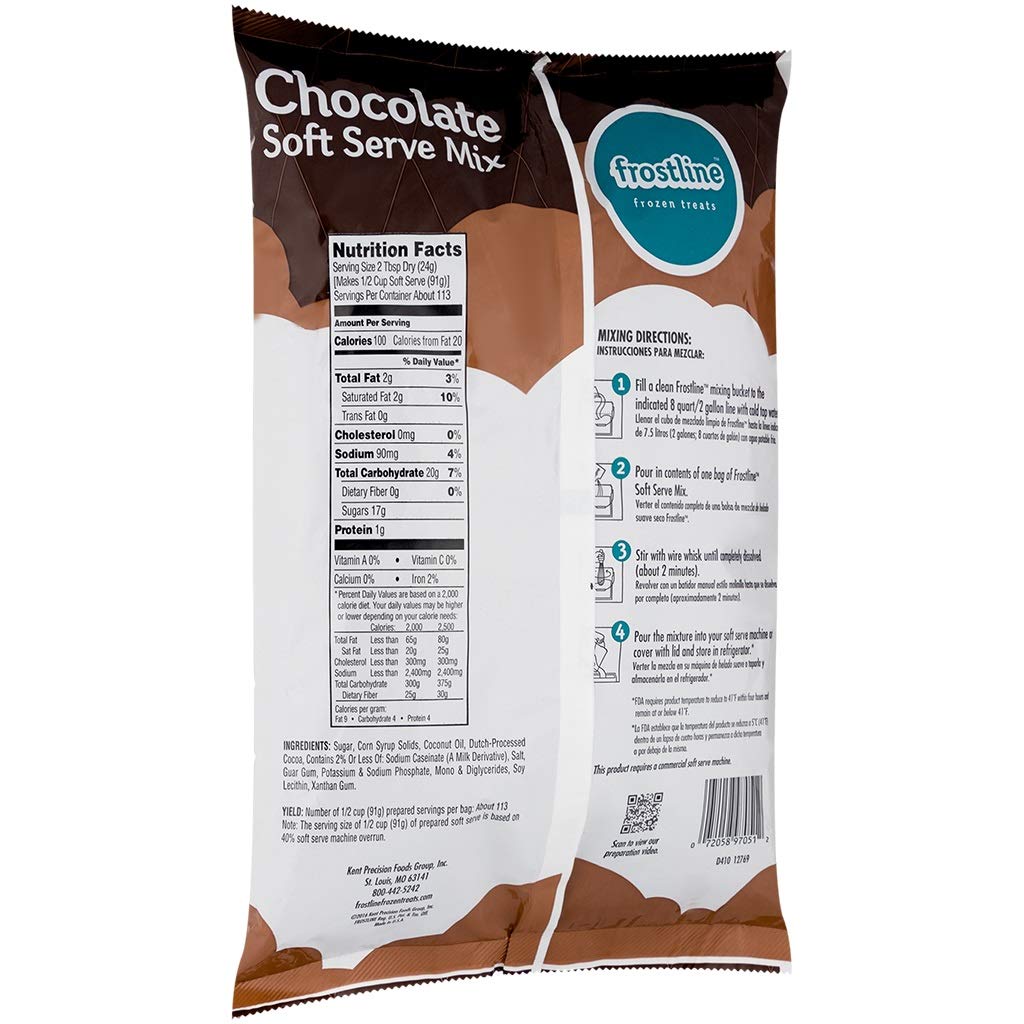 Frostline Chocolate Soft Serve Mix, 6 pound Bag (Pack of 6)