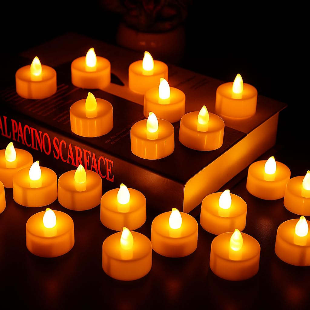 Oblivion Pack of 06 LED Tealight Candles – Battery Operated Flameless & Smokeless Decorative Diyas for Diwali, Pooja & Home Decoration, Warm Yellow Tea Lights for Festival & Party Décor