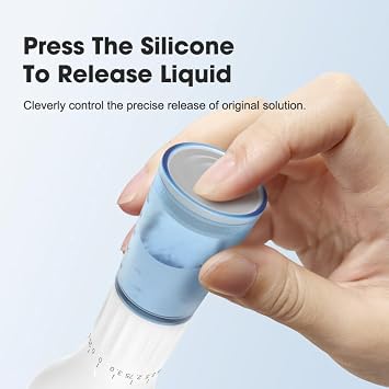 Derma Stamp with Liquid Storage Bottle,140 Titanium Micro Needle Stamp, Professional Microneedling Tool for Hair, Beard, and Skin Care for Men & Women - S2-140