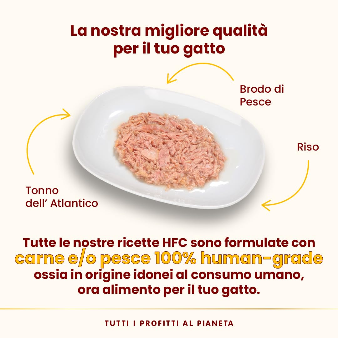 Almo Nature HFC Natural Alimento Umido per Gatti - Tonno Dell'Atlantico - 70g, Confezione da 6