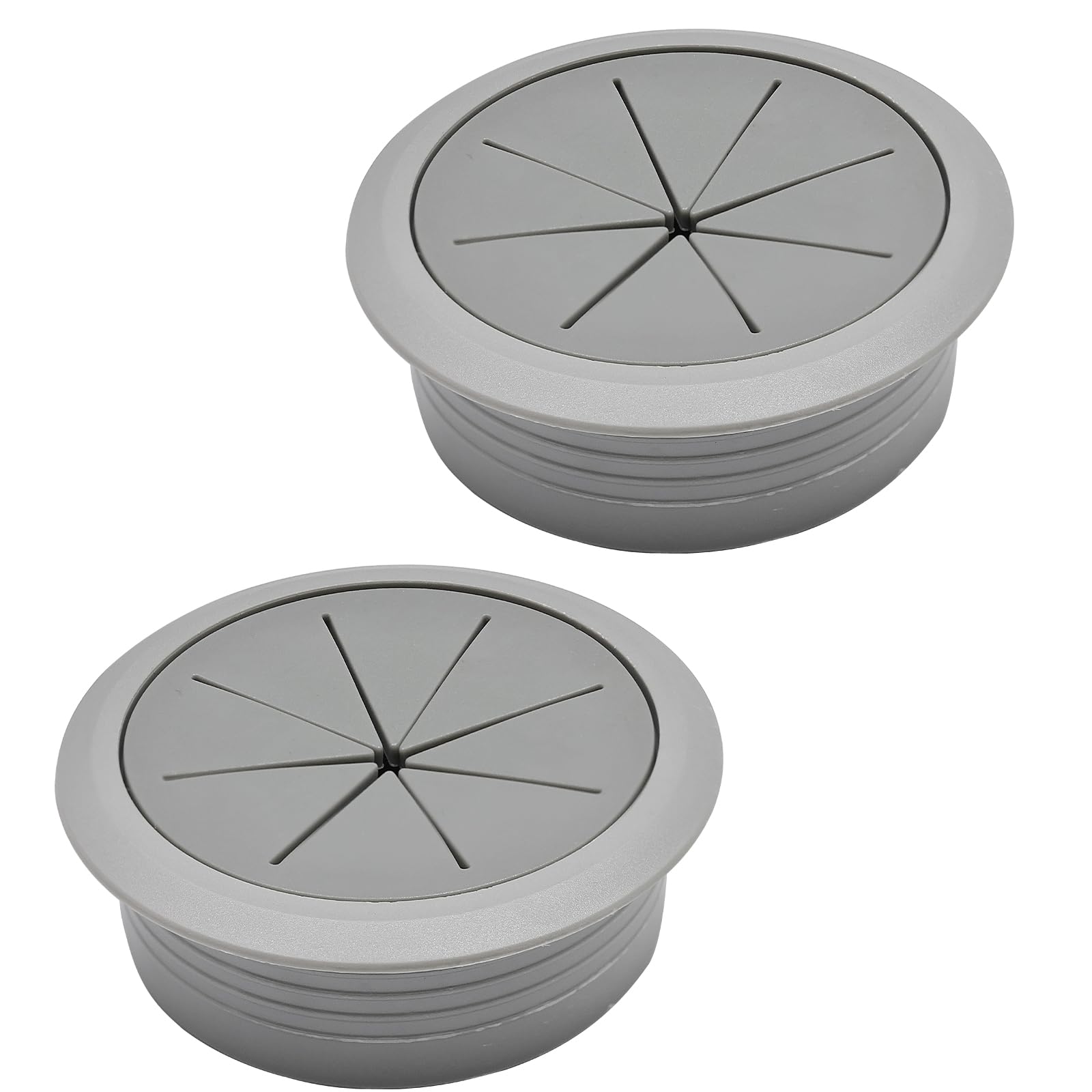Desk Grommet 2-1/16" (53 mm), Desk Hole Cover for Cables Dark Grey, Cable Grommet ABS Plastic, Desk Hole Grommet for Office and Home Table Cable,