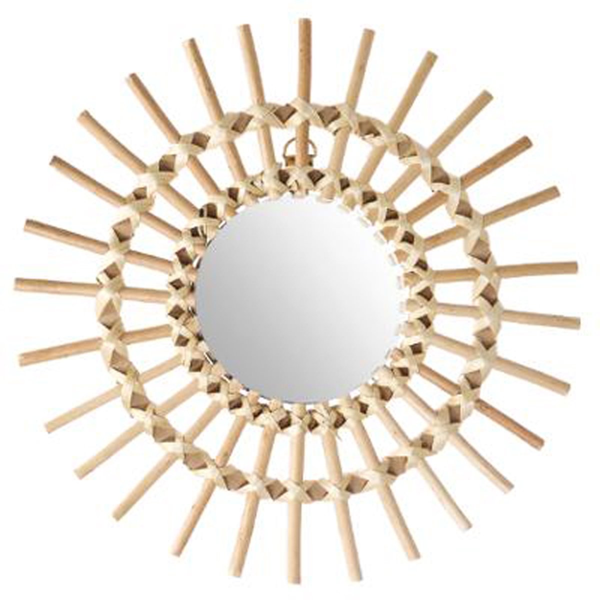 PEGANE Miroir en rotin Soleil - Dim : D30 cm