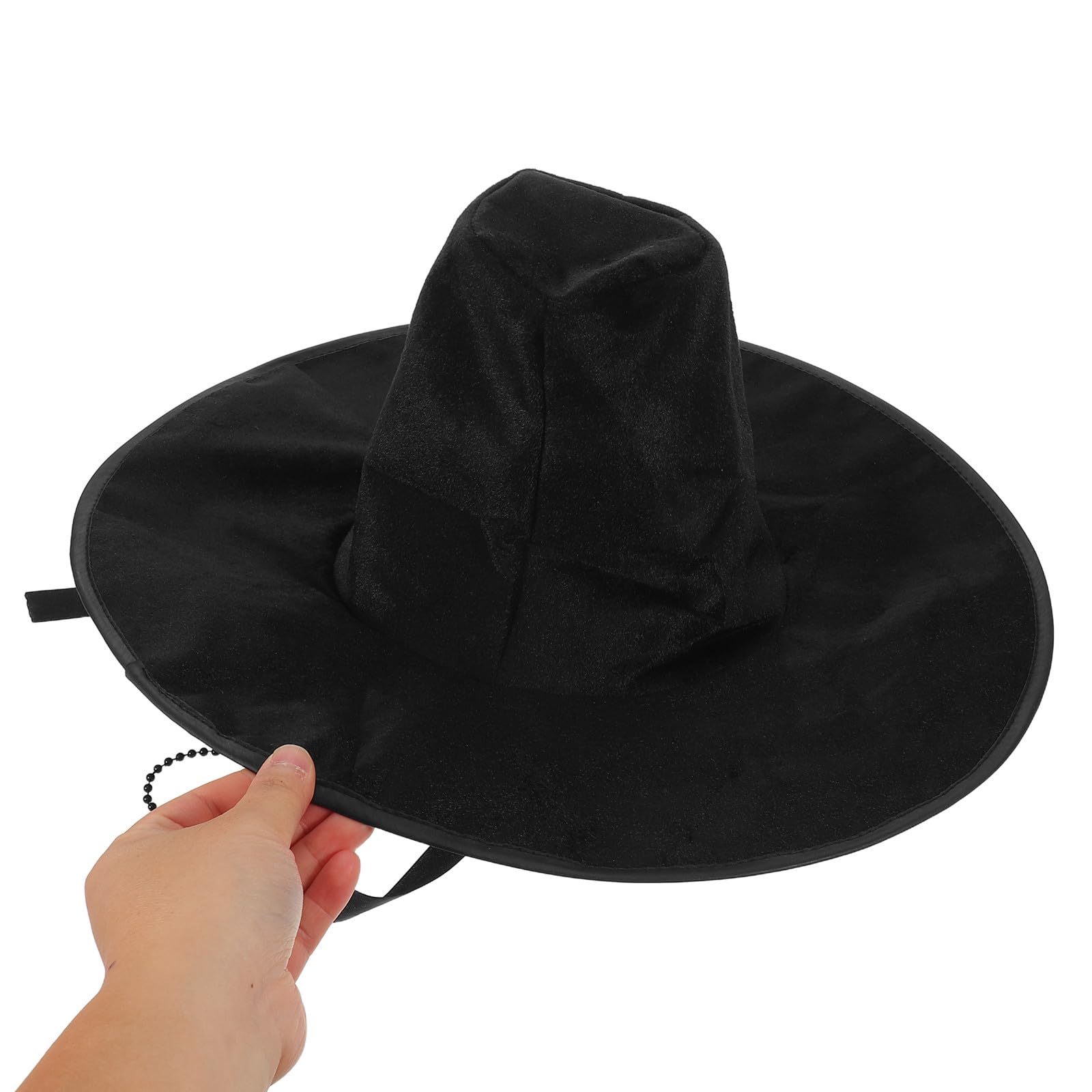 Uonlytech 2 sombreros tradicionales: sombrero de cosplay para adultos y hombres con cinta de perlas, accesorio negro para Halloween o disfraz de escenario