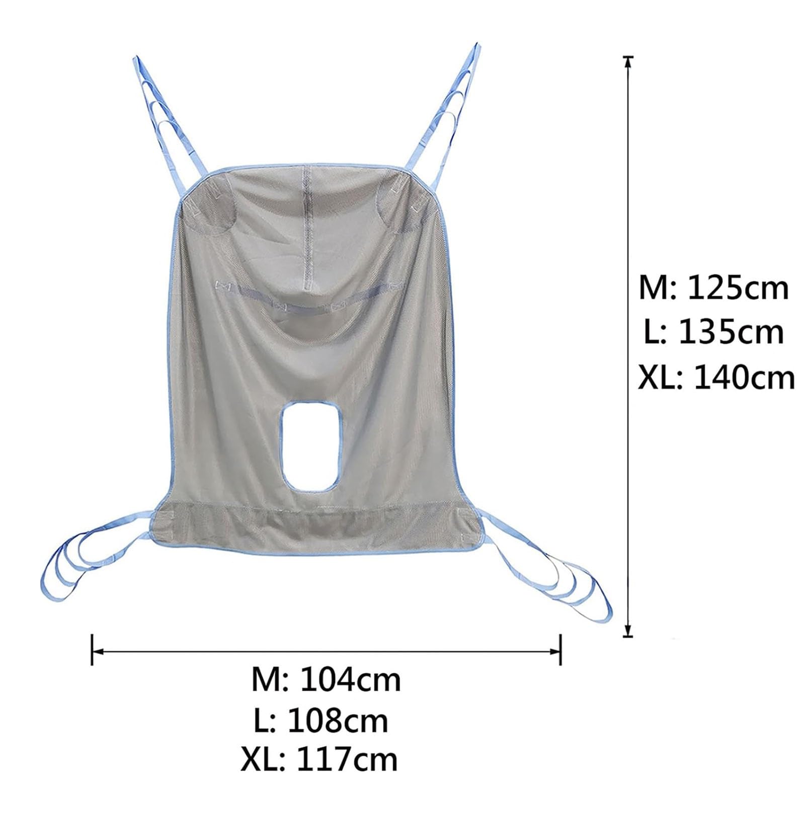 CEEBUS Arnés universalconfort Eslinga Universal de Cuerpo Entero con Abertura para Inodoro, Eslinga de Tejido de Malla para traslado y baño, para Ancianos discapacitados (Size : XL)