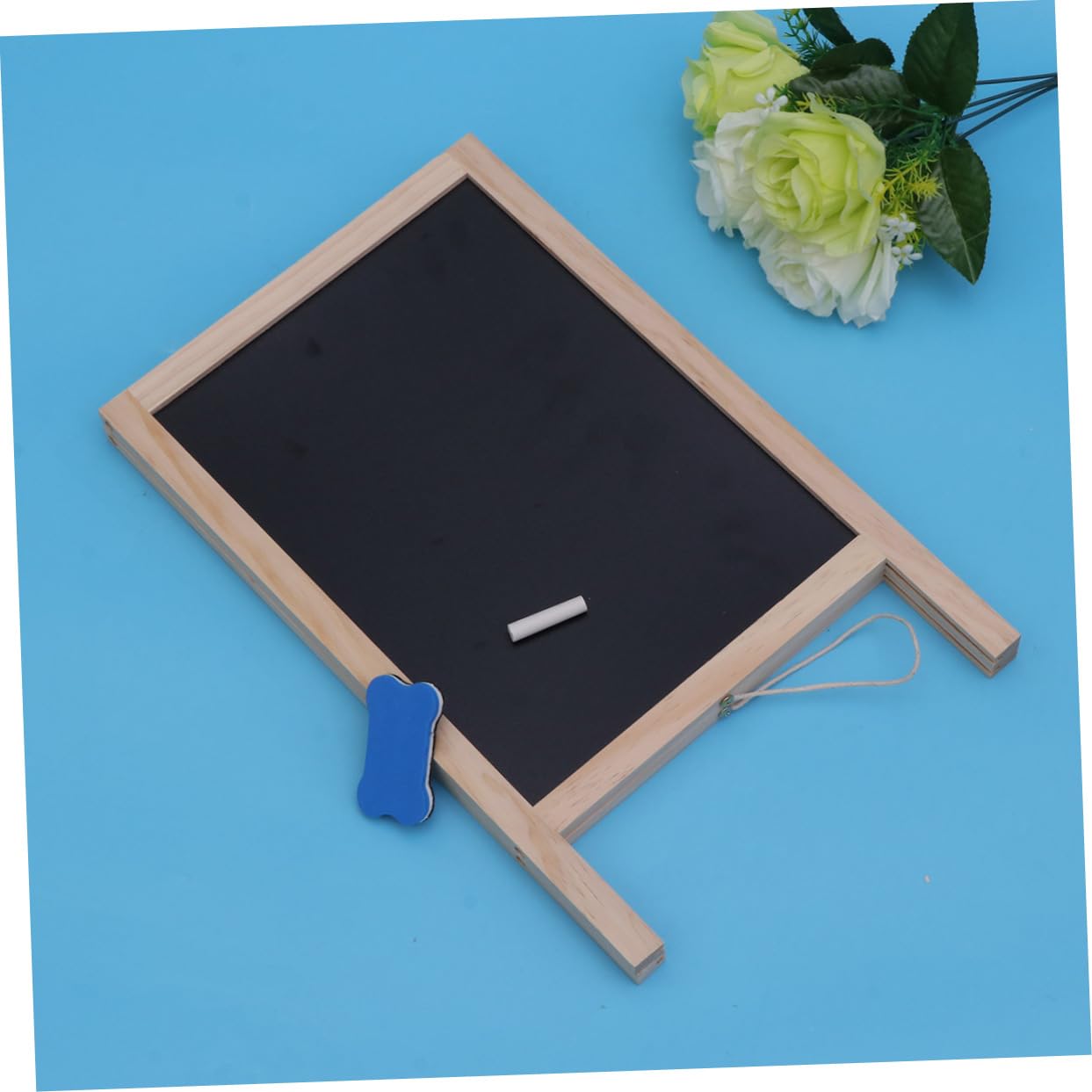 Mini Tableau Noir Chevalet en Bois 25x40cm Double Face