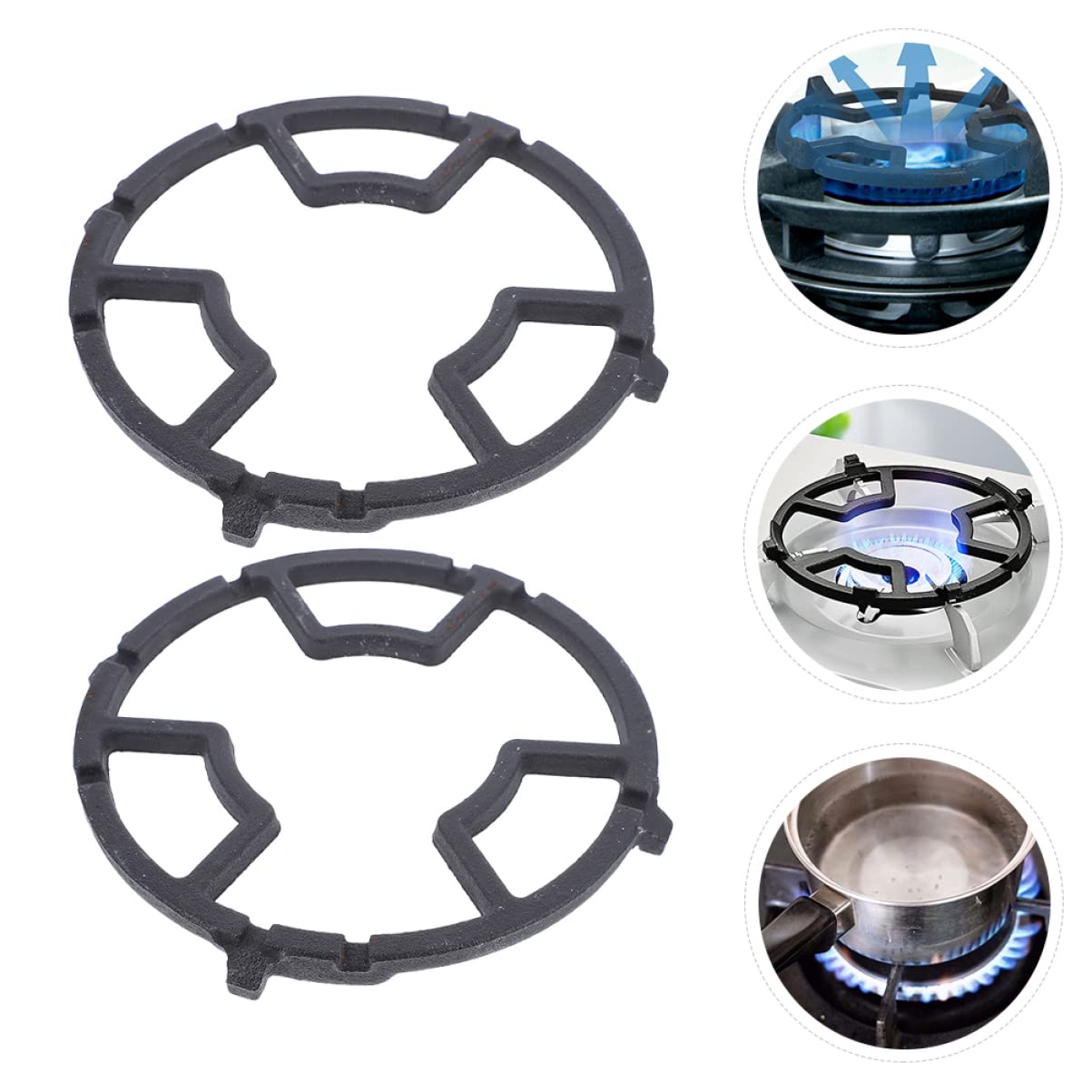 VALICLUD 2piezas Rejilla Para Ollas De Cocina De Gas Anillo Para Wok De Hierro Fundido Soporte Para Estufa De Cocina Para Wok Vitrocerámica Accesorio Para Estufa De Para Uso De Gas