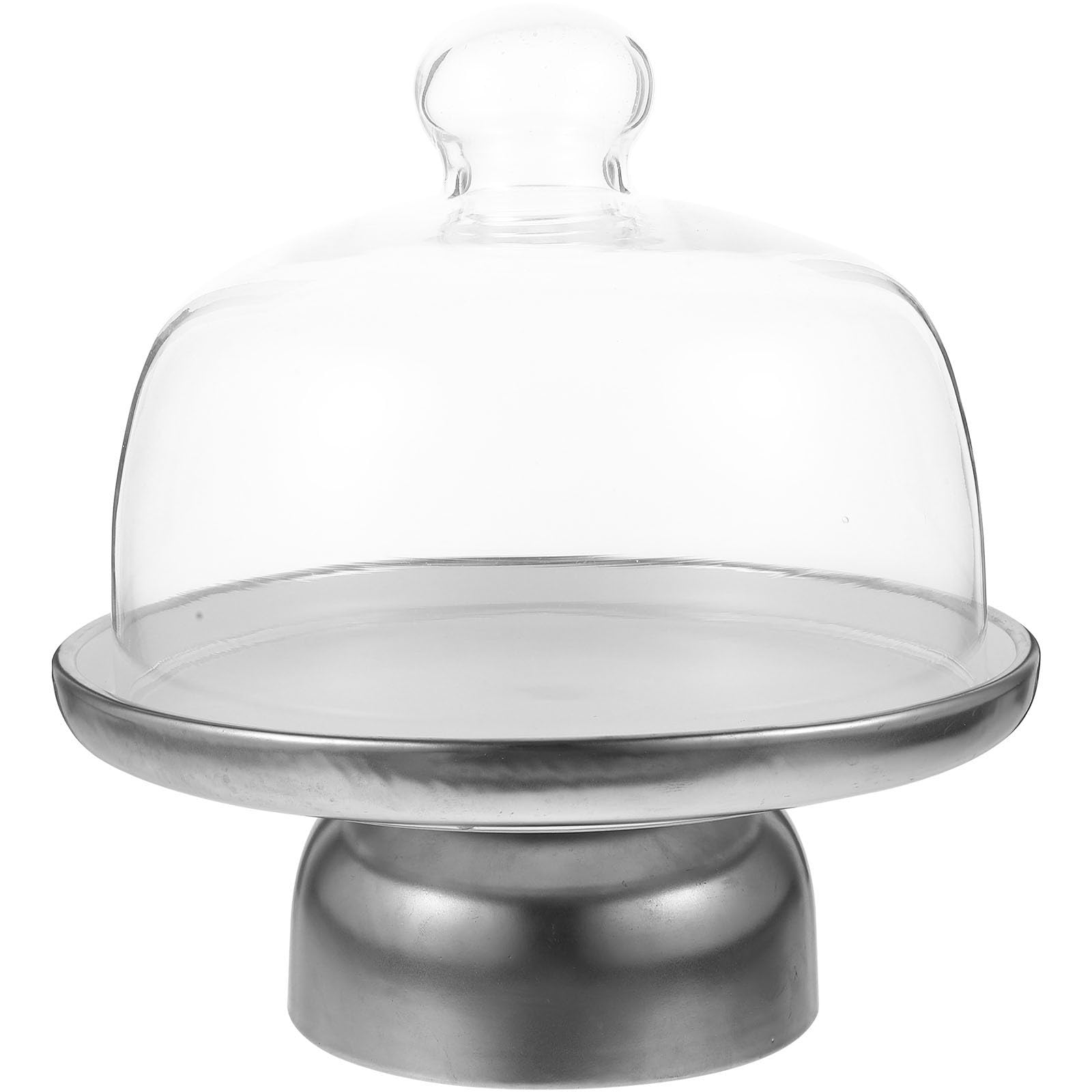 Vassoio per Dolci in Materiale Ceramico con Cupola in Vetro, Piatto Stabile per Frutta e Snack, per Ristoranti e Hotel