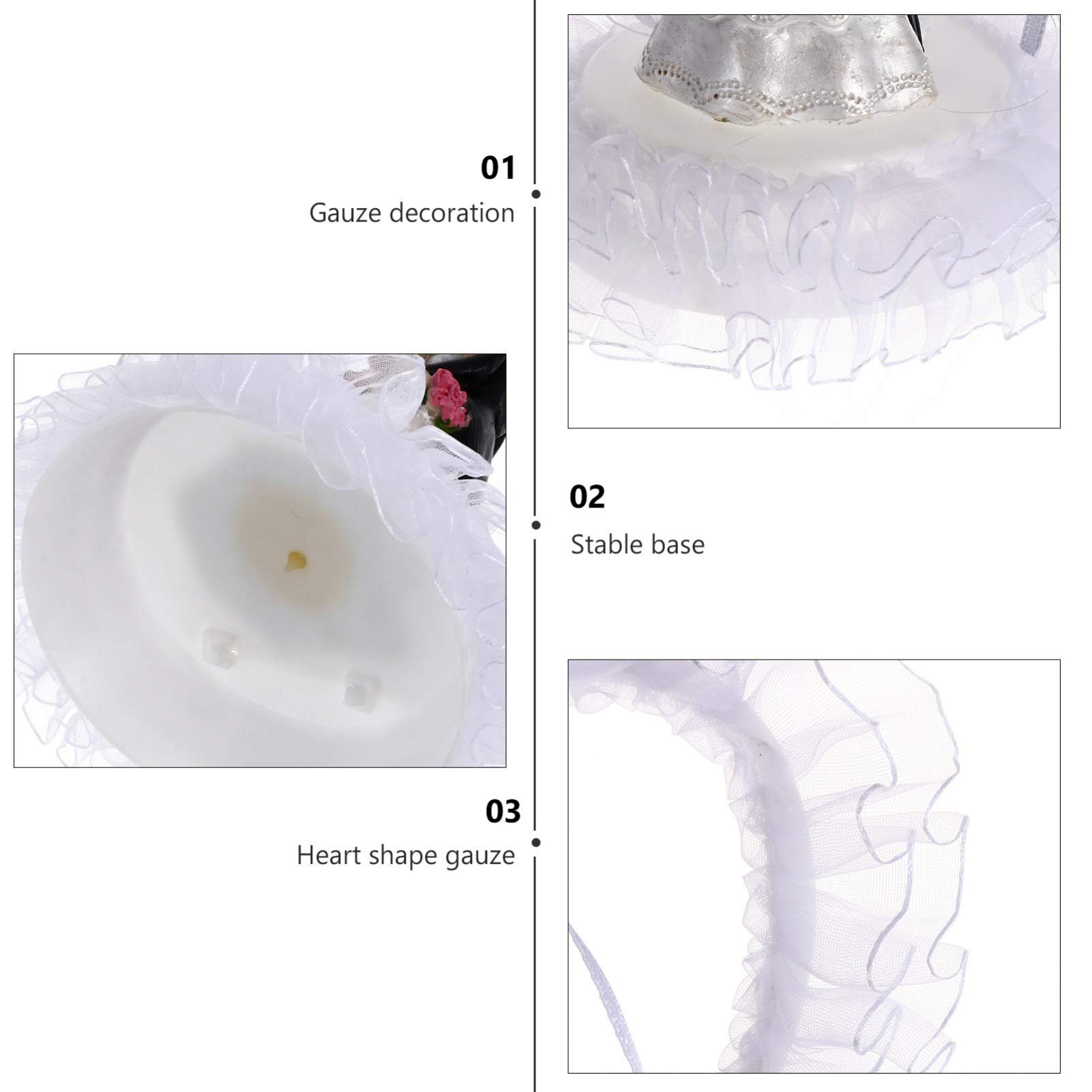 Abaodam 3stücke Hochzeitsfigur Braut Und Bräutigam Deko Herzform Kuchenaufsatz Für Hochzeitsfeier Romantische Tortenverzierung Langlebigem Resin Und Vielseitig Einsetzbar Als