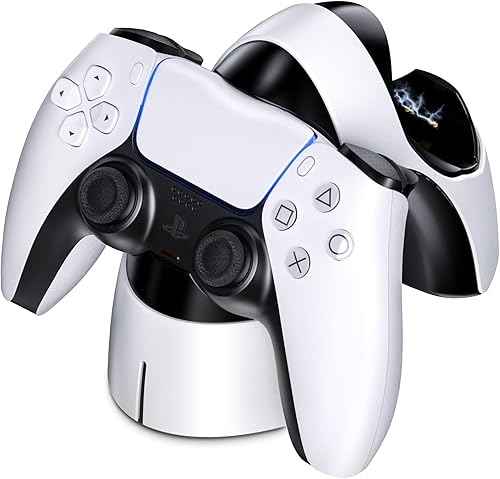 Estación de carga con controlador PS5 estación de carga rápida PS5 soporte de carga de doble controlador mejorado compatible con Playstation 5