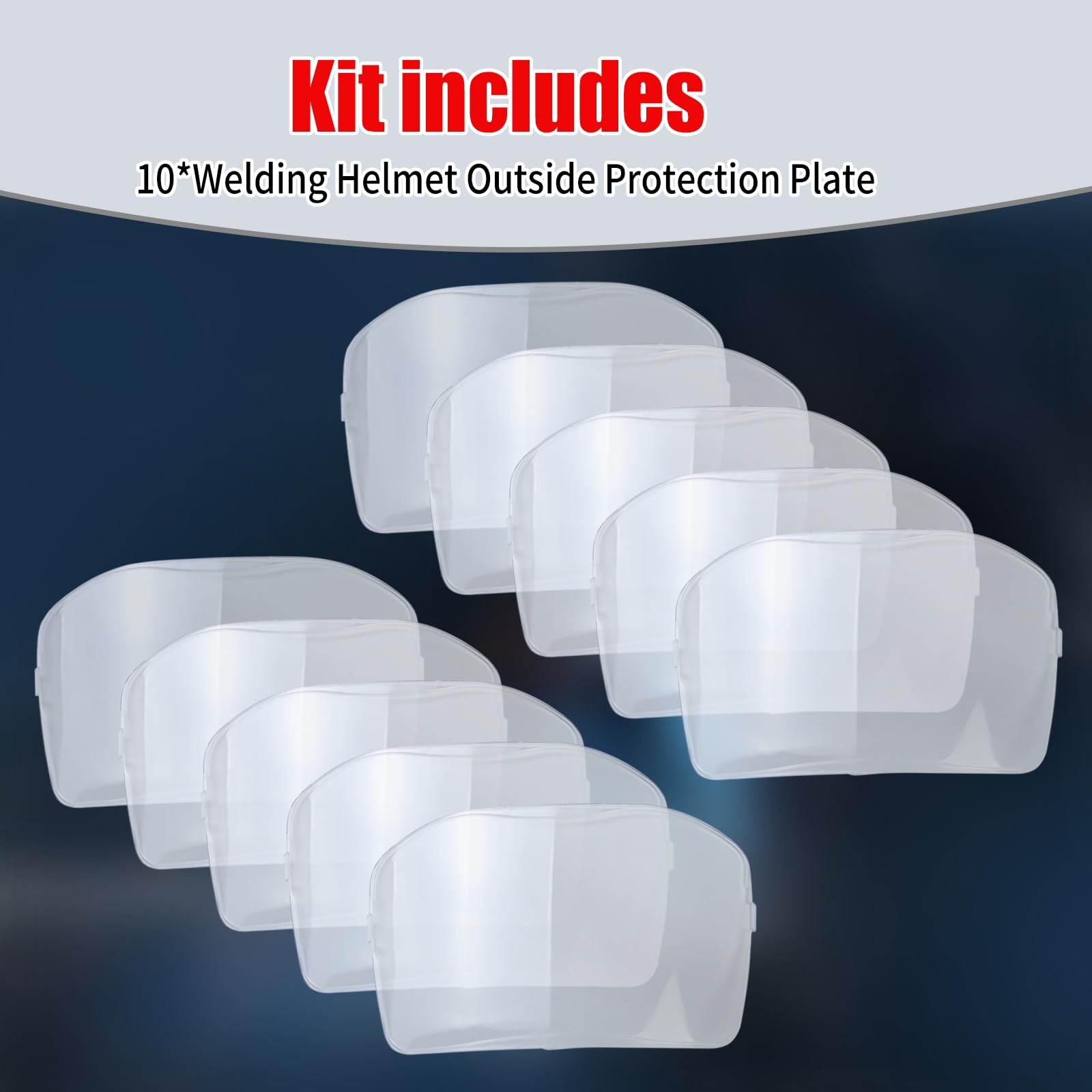 Confezione da 10 piastre di protezione esterna per casco da saldatura 9100 06-0200-51 | Lente di protezione esterna di ricambio adatta ai modelli 9100 FX QR MP Air FX-Air per casco da saldatura