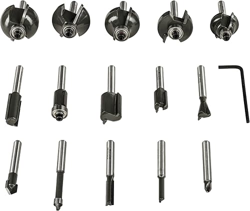 RYOBI - Set of 15 variegated cutters 6 mm shank (file cut…