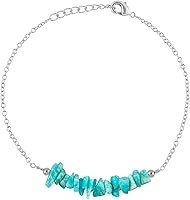 Vista 26 de TGH Pulsera de barra de chips naturales, cristal curativo, pulsera de cuentas crudas chapada en plata, cadena ajustable de 7 + 1 pulgada, regalo