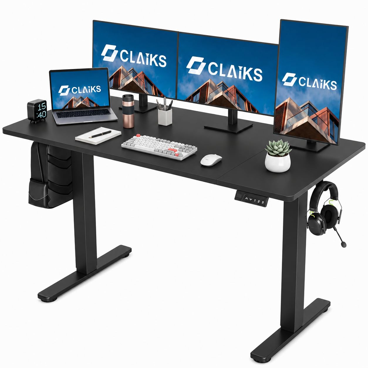 Claiks 昇降デスク 電動 スタンディングデスク　⚠️ブラック Amazon | Claiks 昇降デスク 電動 スタンディングデスク 昇降式