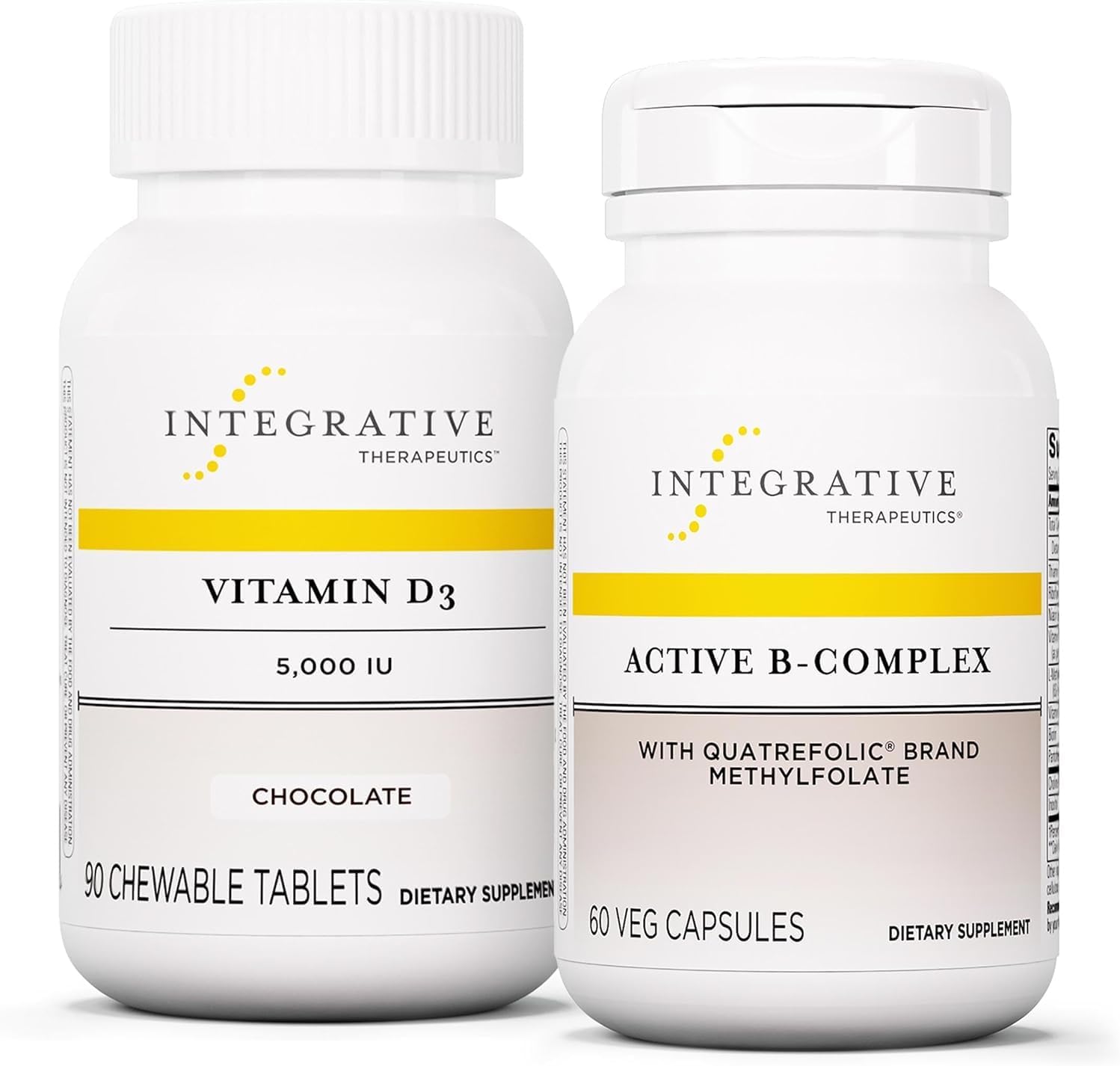 Integrative Therapeutics Bundle with Active B-Complex, 60 Capsules & Vitamin D3 125 mcg, 90 Chewables - Active B-Complex to Support Energy Metabolism* - Vitamin D3 to Support Bone Health*