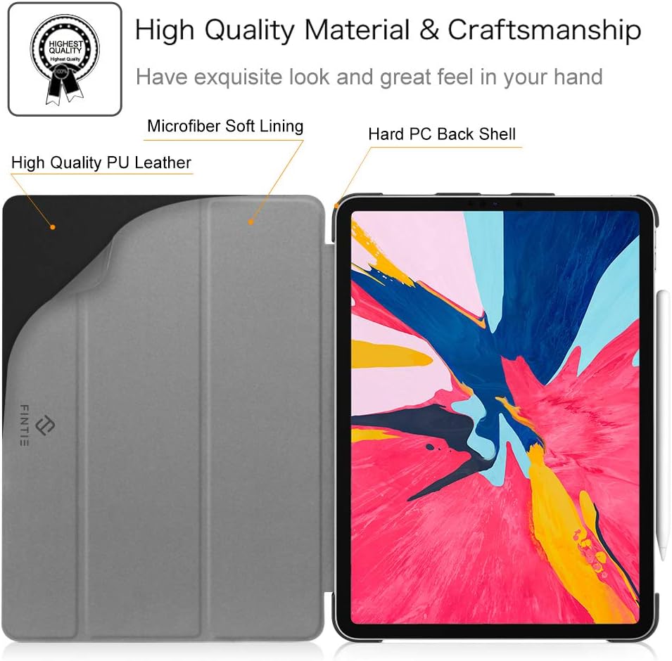 Fintie SlimShell Case for iPad Pro 11 Inch 1st Generation 2018 (Not for iPad Pro 2020) - Lightweight Stand Cover with Pencil Holder, Auto Sleep/Wake, Supports 2nd Gen Pencil Charging, Composition