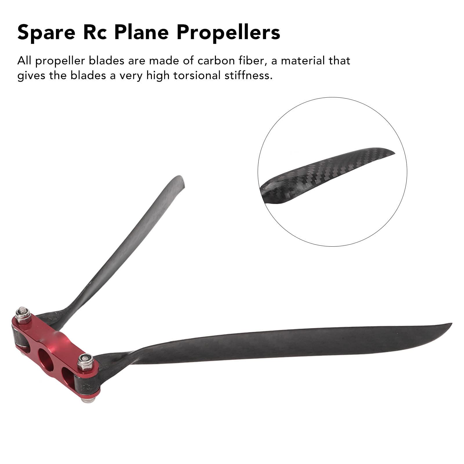 2 cuchillas de hélice plegable de avión RC con material de fibra de carbono para el modelo de plano RC