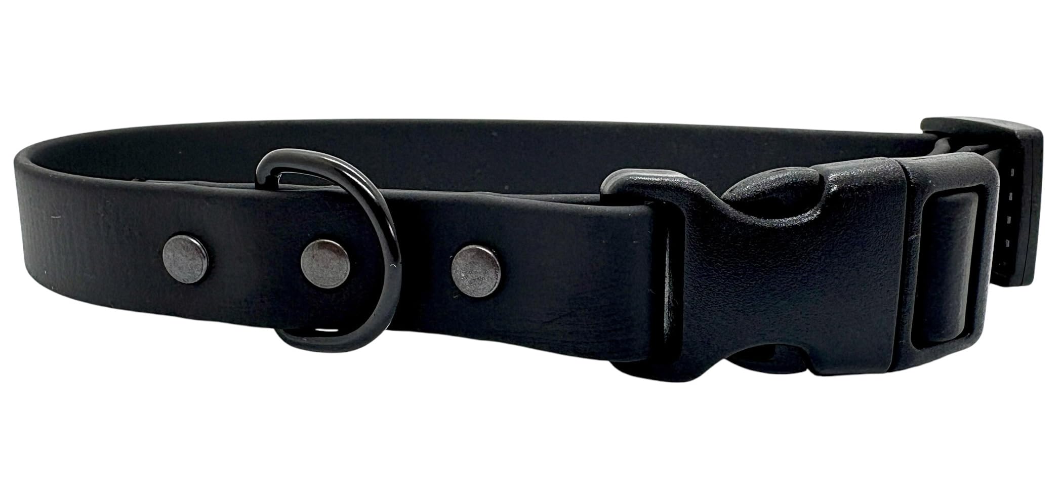 The Happy Collar Co. Black Biothane Waterproof Dog Collar with Quick Release Buckle (Small 24-30cm)