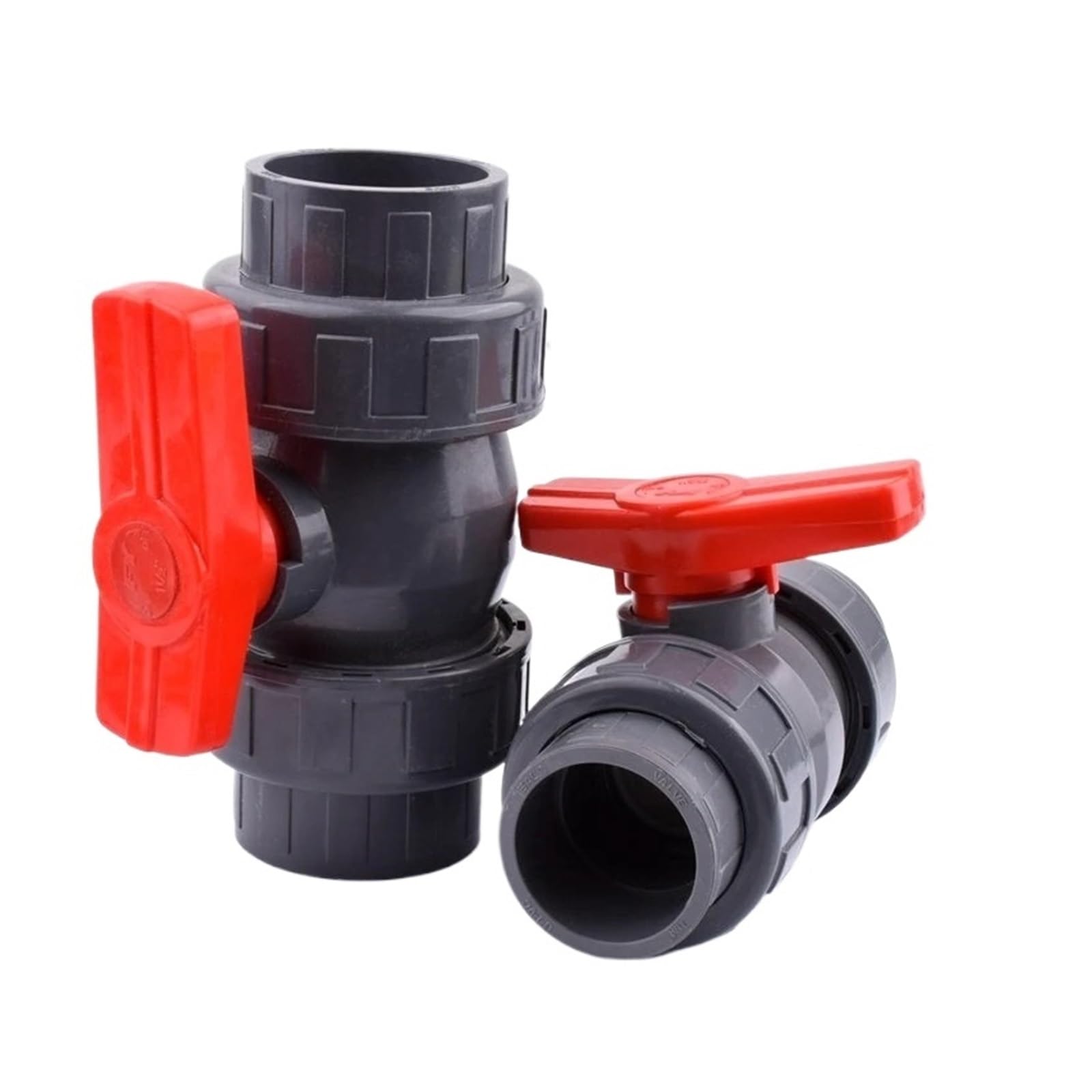 20/25/32/40/5063/75/90/110mm rura pcv zawory złączkowe armatura zawory kulowe nawadnianie ogrodu złącze rury wodnej adapter do akwarium(Grey valves (1piece),Inner Dia 50mm)