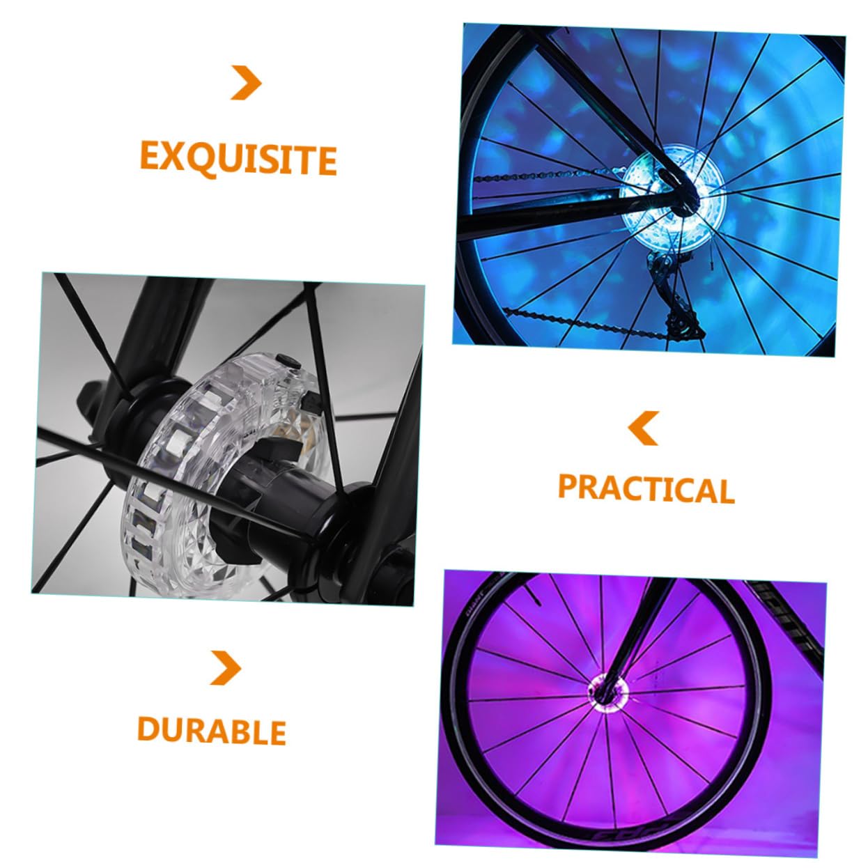 ibasenice Lumière de Roue de Vélo Décorative USB Rechargeable de Moyeu LED Étanche pour Cyclisme Installation Facile pour Amateurs de Vélo