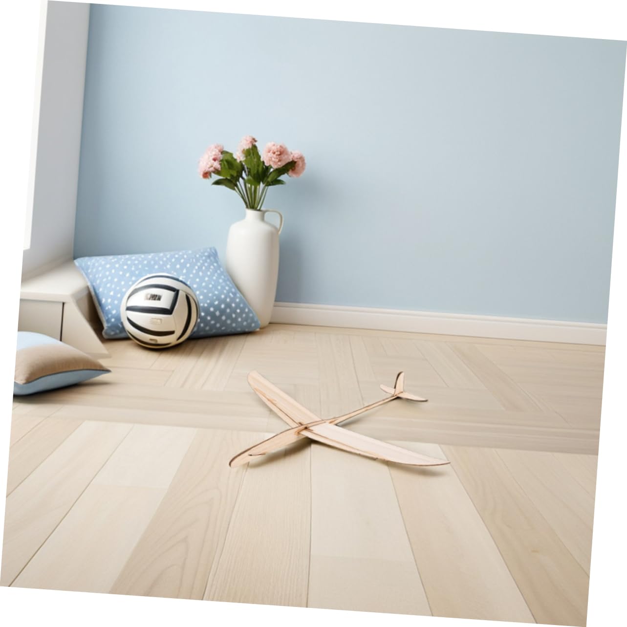 ibasenice Lot de 2 Planeurs en Bois Soi-même Surface à Peindre, Vol Stable, pour Garçon et Filles et Loisirs en Extérieur