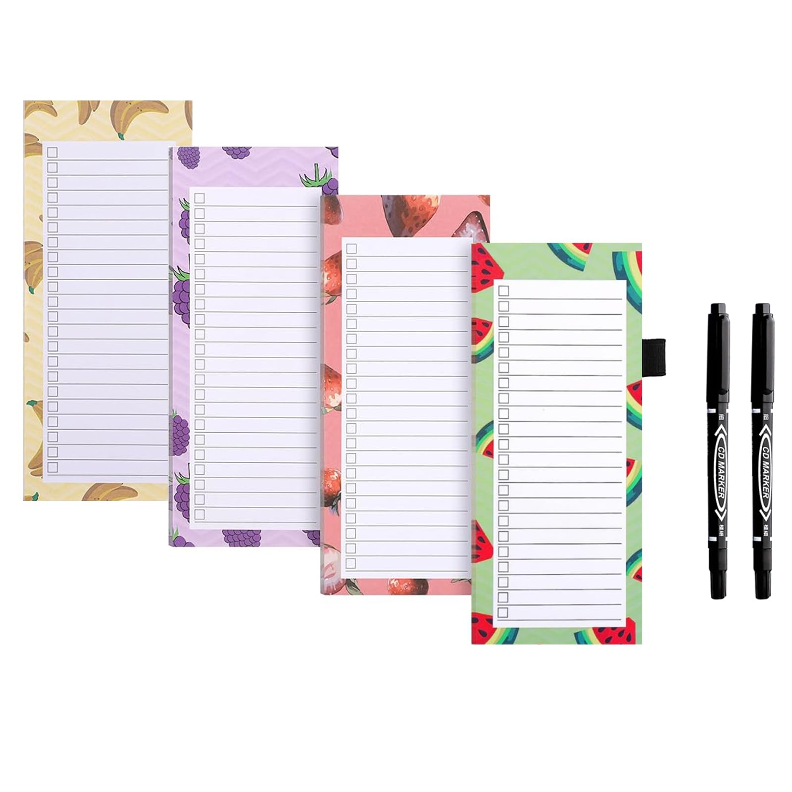 GJNMYSD 4 Pack Magnetic Fridge Shopping List Pad 200 Sheets