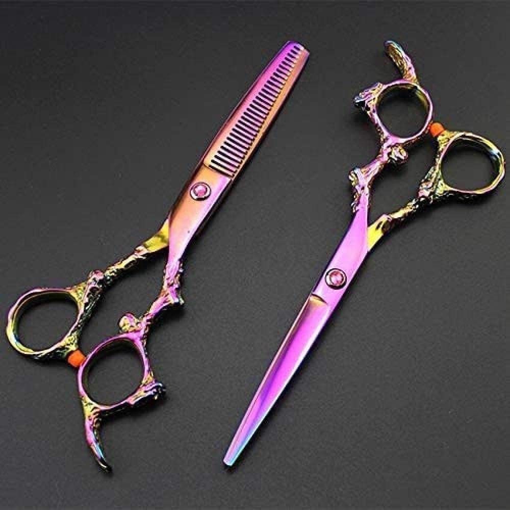 Tijeras de peluquería, Tijeras de peluquería Juego de Tijeras de Pelo de dragón de 6 Pulgadas Corte de Pelo Adelgazamiento Corte de Pelo Tijeras de peluquería Tijeras Jue