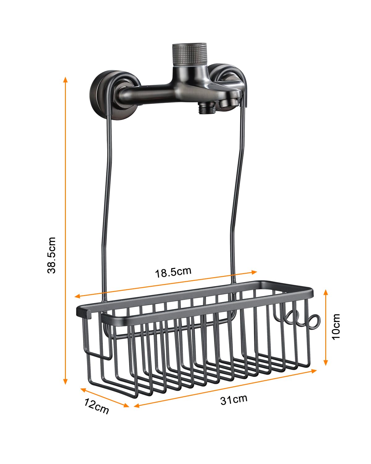 Mensola Doccia Appendibile In Alluminio - Porta Shampoo Senza Forare - Impermeabile E Anti-Ruggine - Foto 5