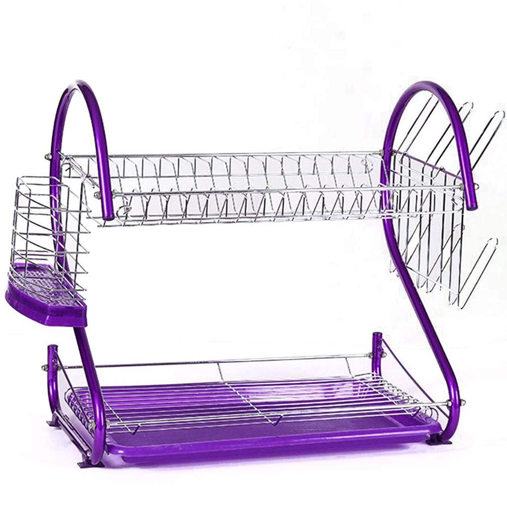 Dish Drainer-Plate Clothesline with Cutlery Basket-Anti-Rust Bathroom Shower Caddy Organizer Kitchen Store Basket for Shampoo Color A E