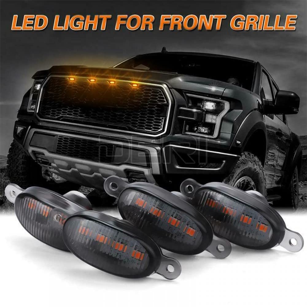 Speedwav 4pcs Smoked LED Lens Front Grille Running Light universal for car - Image 6 thumbnail