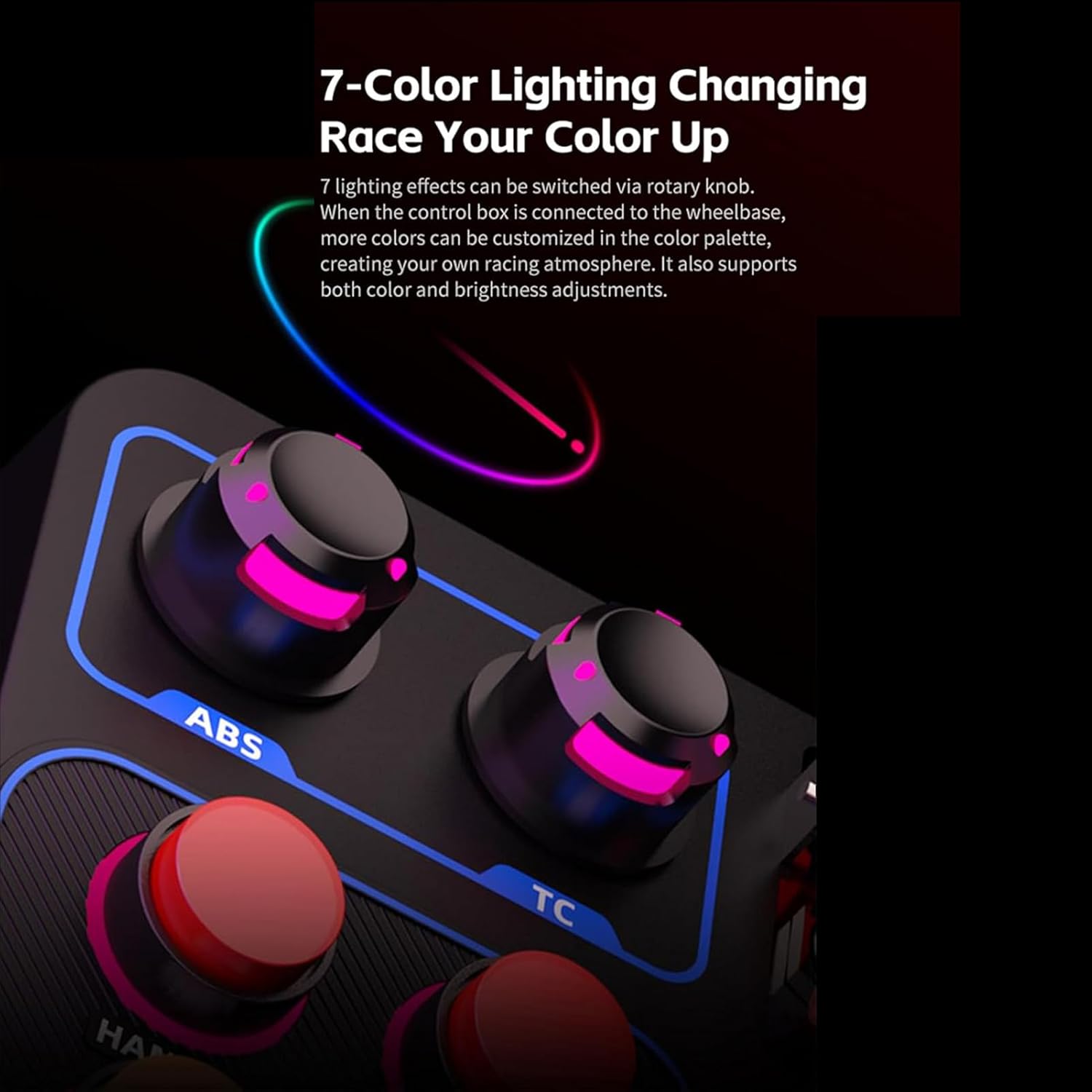 PXN Multi-functional Sim Racing Button Box for Windows PC, CB1 USB PC Racing Simulator Instrument Center Control Button Box with 30 Programmable Buttons and Adjustable RGB Lighting