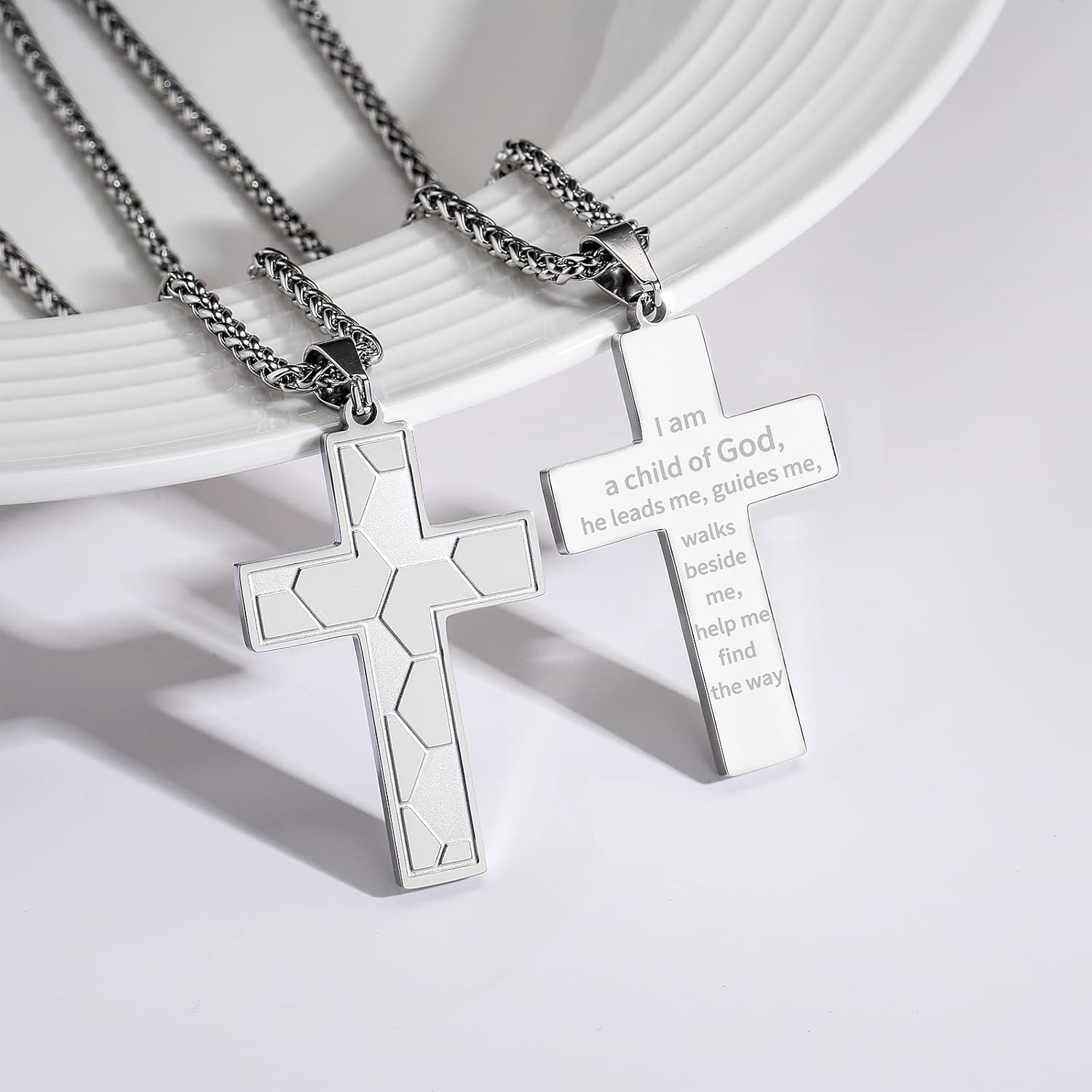 Soccer Cross Necklace for Boys Men Stainless Steel Bible Verse Pendant with20+2 Inch First Communion Baptism Religious Sports Jewelry Gift - Image 3