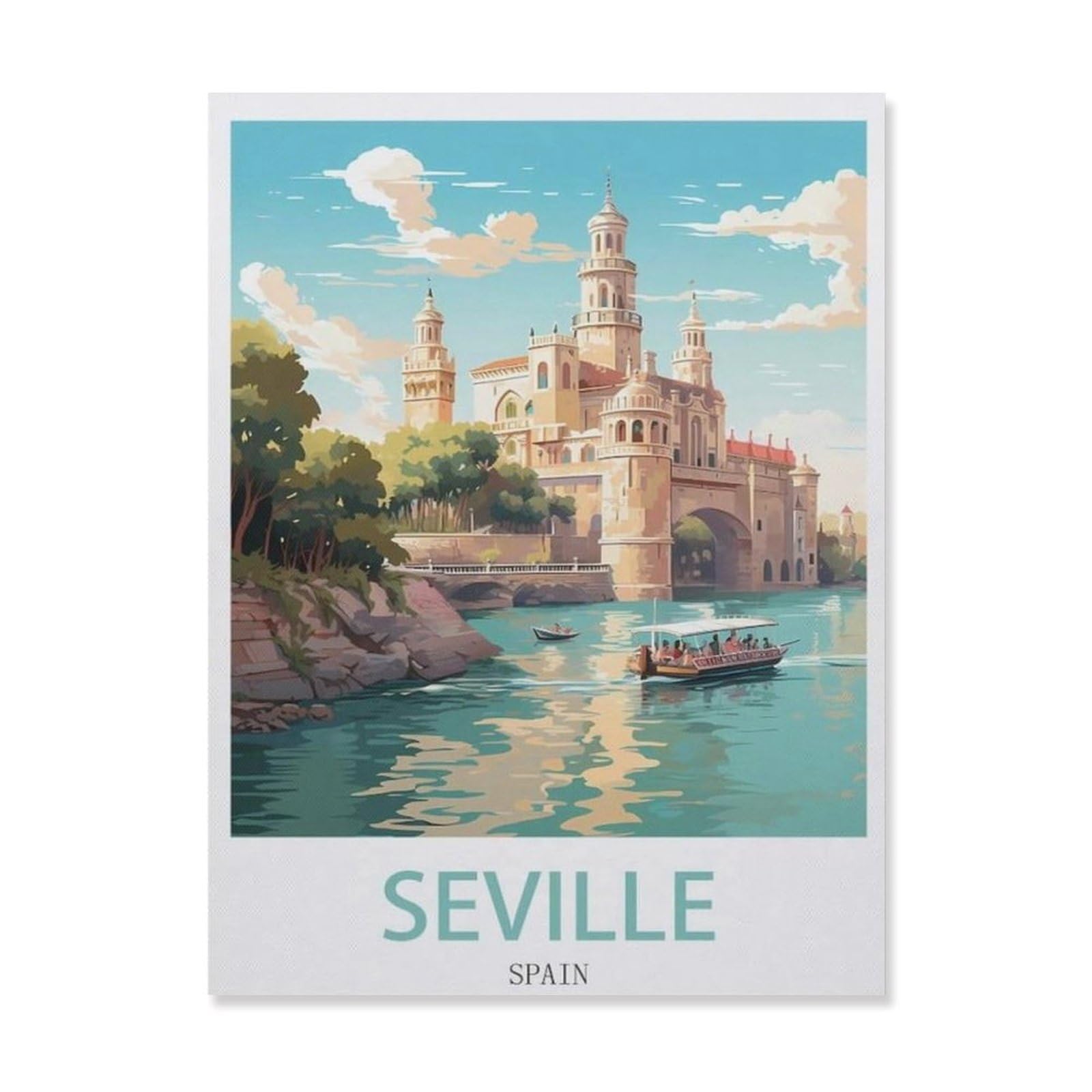 Vintage Art Metal Signs Funny Sign，Seville Spain(20x30cm）