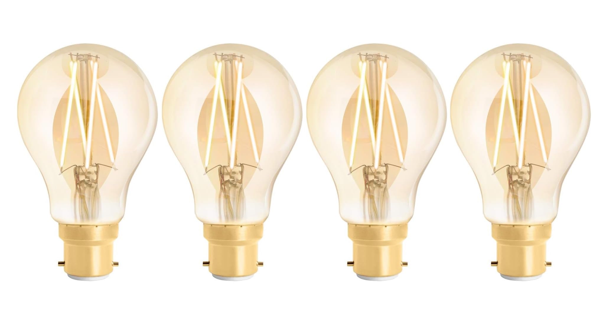 4lite WiZ Connected A60 Amber White WiFi LED Smart Bulb - B22 Bayonet Cap, 4 Pack