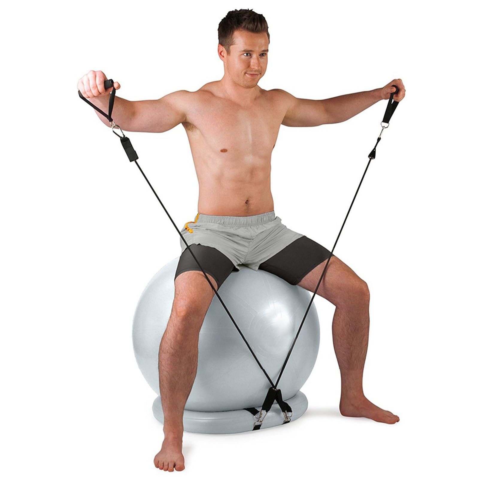 Sedia a Sfera Sedia Con Palla Da Esercizio Con Fasce Di Resistenza, Kit Di Base Per Stabilità Con Palla Da Yoga Per Ufficio Domestico Per Fitness, Gravidanza, Fisioterapia, Sedia Con Palla Da Equilibr