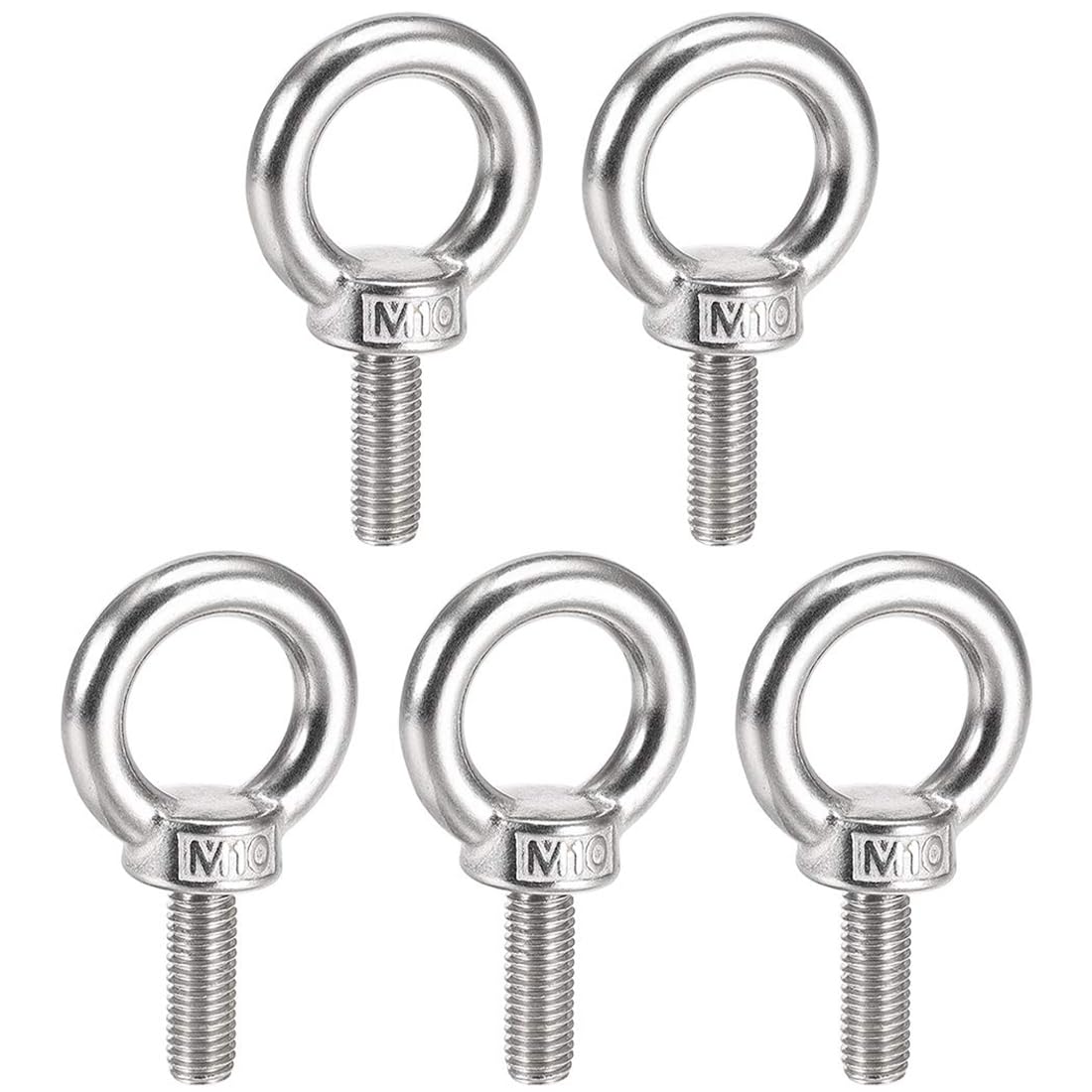 TA-VIGOR 5Pcs M10 x 25mm Lifting Long Eye Bolt, 304 Stainless Steel Wall Expansion Anchor Bolts