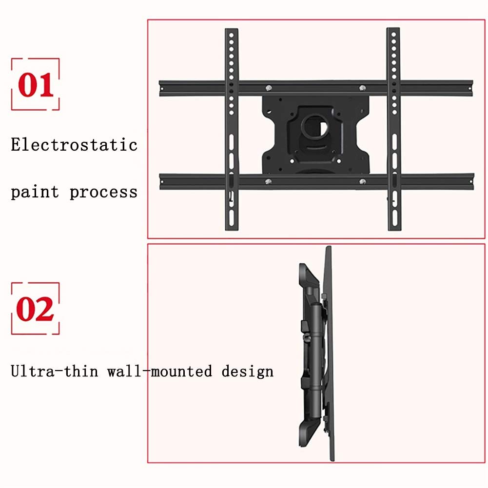 Staffa da parete per TV fissa per mobili TV, supporto da parete per TV ultra sottile per Tv Full HD al plasma da 32-55 pollici Max 400X400, capacità 45 kg Porta TV Full Motion (dimensioni : B) (nero